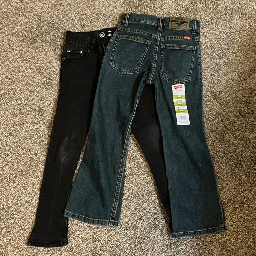 Boys size 8 slim wranglers and wonder nation jeans